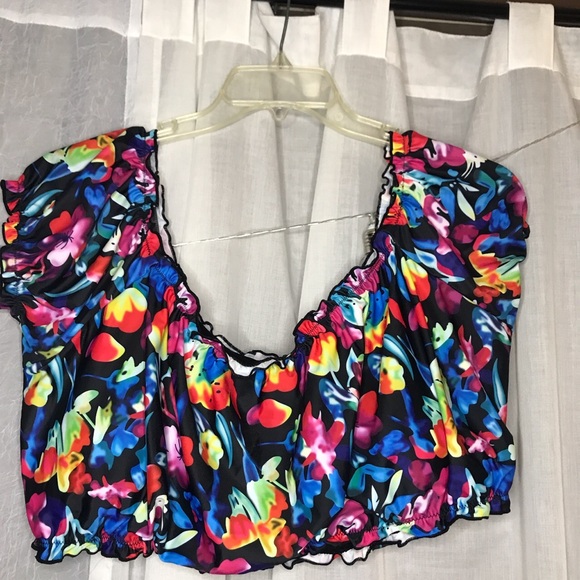 Floral graphic frill trim bikini - Picture 2 of 6